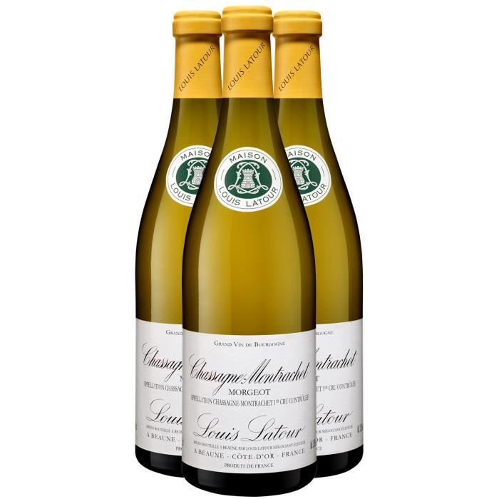 Chassagne-Montrachet 1er Cru Morgeot Blanc 2006 - Lot de 3x75cl - Maison Louis Latour - Vin AOC Blanc de Bourgogne