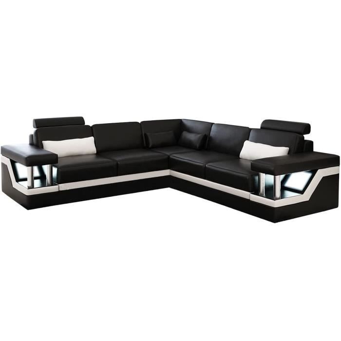 JVmoebel Design Intérieur de la Maison Canapé en Cuir Hamburg II, Brun Foncé / Beige , 277x277, Simili Cuir