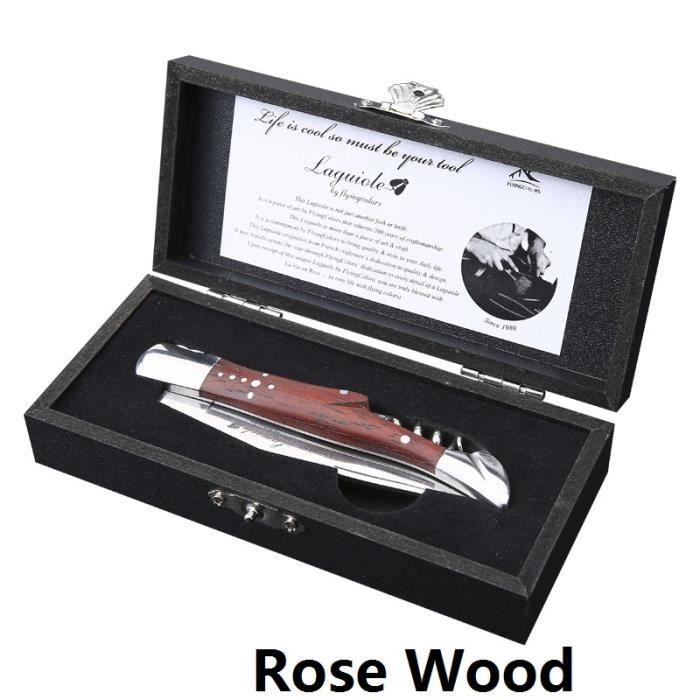 Couteau à vin de Style Laguiole tire-bouchon en acier inoxydable ouvre-bouteille de vin man - Modèle: Rosewood Handle - WMKPQA11209