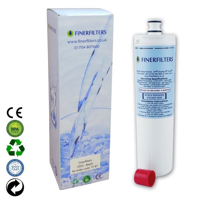 Finerfilters Compatible BOSCH SIEMENS NEFF CS52 640565 Filtre à eau