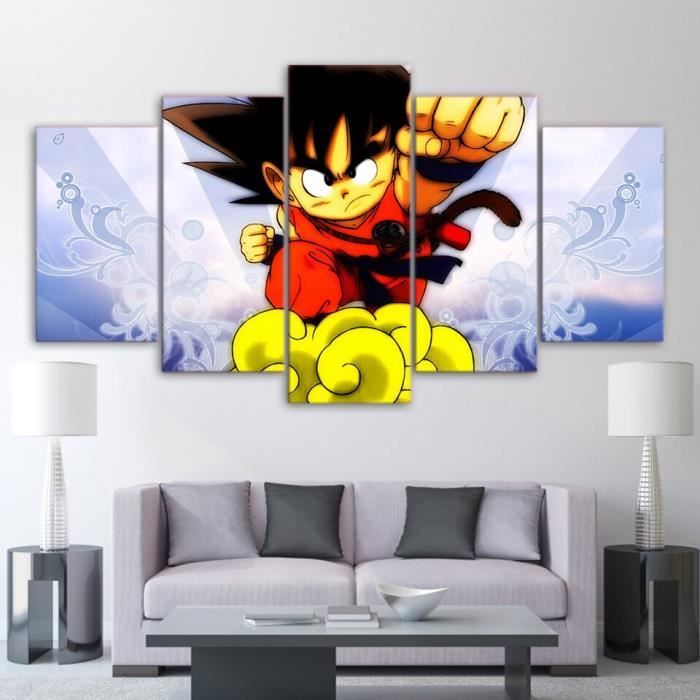 LB19718 Toile HD imprimé affiche mur Art photos cadre 5 pièce dessin animé Dragon Ball enfant Goku peinture décor maison enfants cha