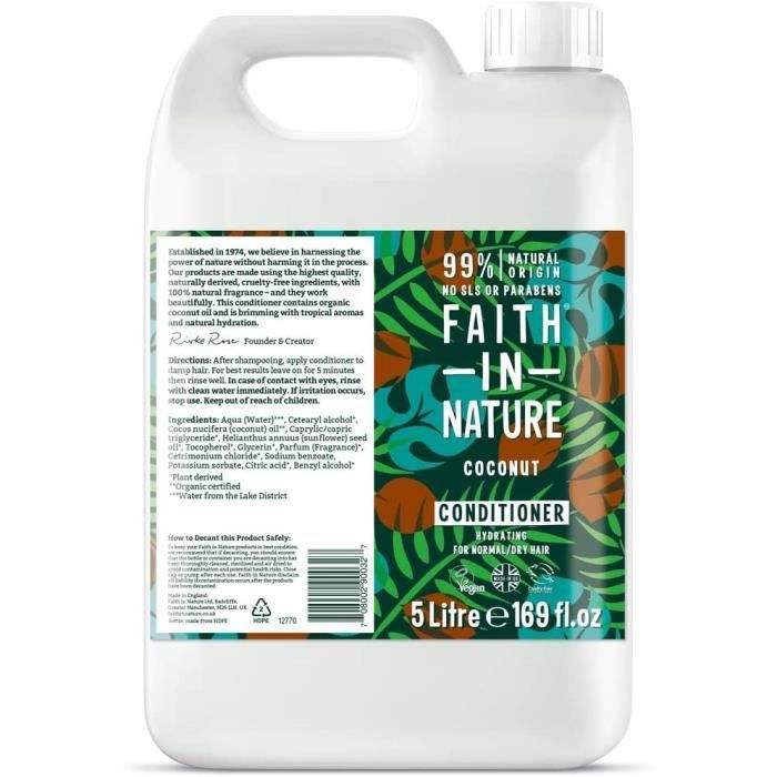 Après-shampooings Faith in Nature Noix de coco Conditioner 5 litre 21077