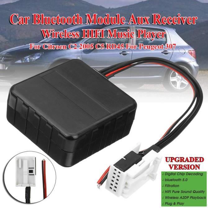 Voiture Bluetooth Module Aux Récepteur Câble sans fil Hi-fi Lecteur de musique pour Citroen C2 2005 C5 RD45 Pour Peugeot 307 Media R