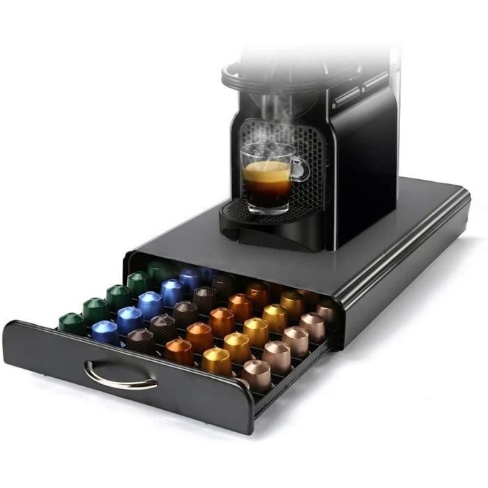 Nespresso Porte Capsule de Café Pod Support de Tiroir de Rangement en Métal pour 60 Pcs