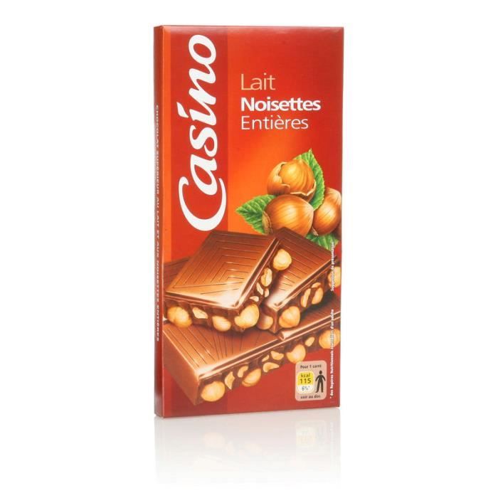 Chocolat au lait et aux Noisettes entières - 200 g