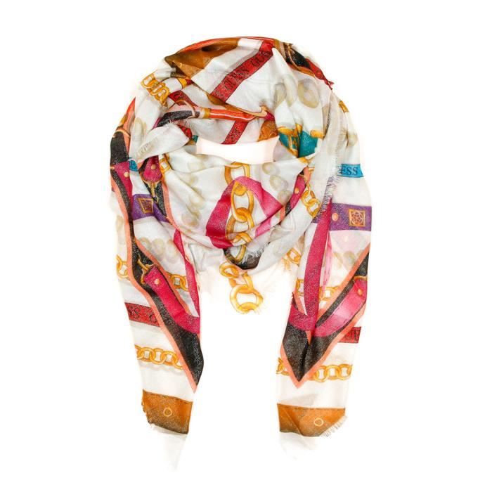Foulard Imprimé Blanc Femme Guess 130X130