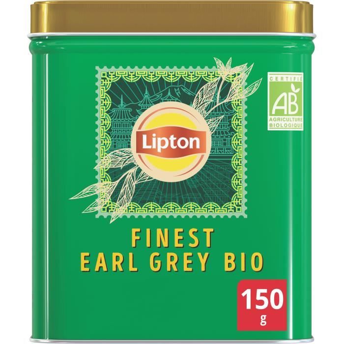 LIPTON Thé Noir Bio Finest Earl Grey Vrac - 150 g