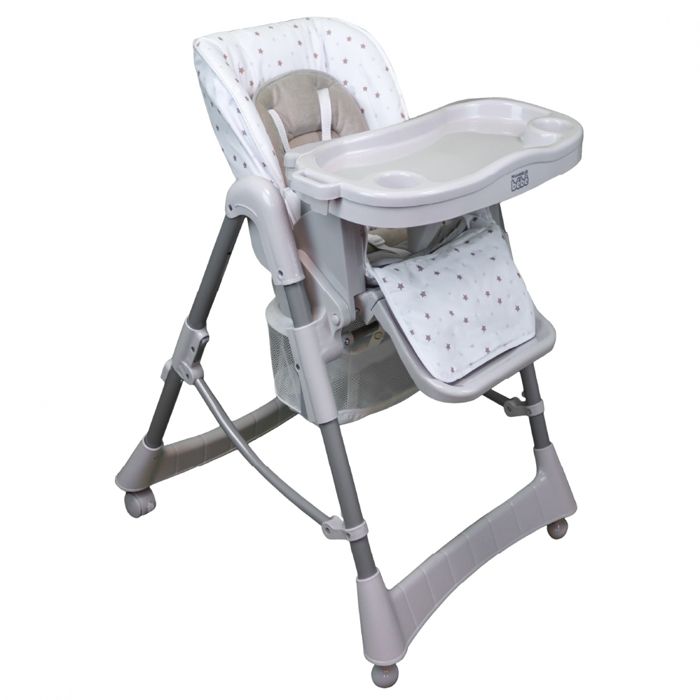 MONSIEUR BEBE - Chaise haute bébé pliable - Réglable hauteur, dossier et tablette - Jusqu'à 18Kg - Marron