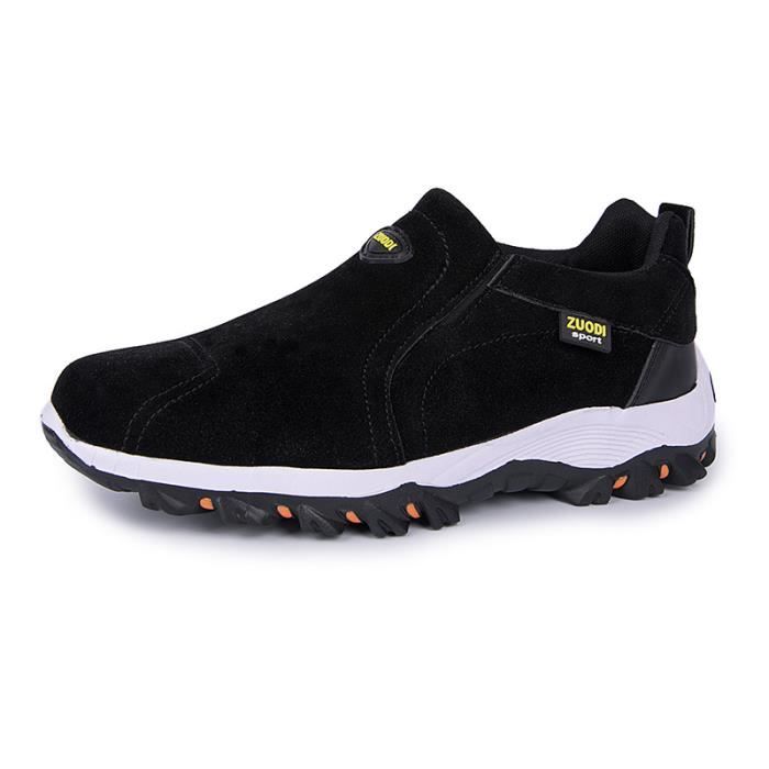 Chaussures Homme,Chaussures de Randonnée Basses Hommes Slip-on,Chaussures de Extérieure Antidérapant Homme,Noir