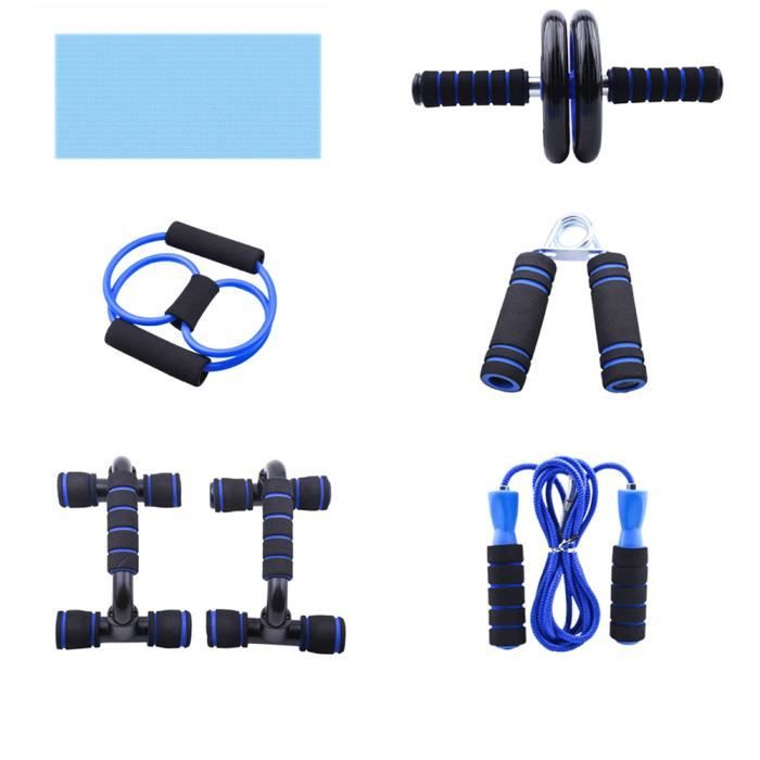 Ensemble de rouleaux de roue abdominal Inclure l'entraîneur ABS Core Core ABS pour perdre du poids Fitness Travailler à Bleu