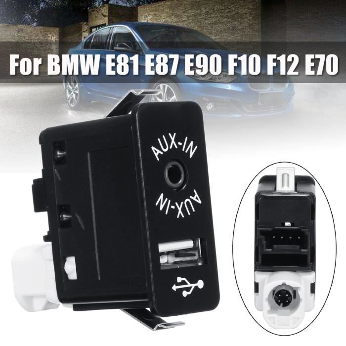 NEUFU Prise USB + Prise Entrée Auxiliaire Pour BMW E81 E87 E90 F10 F12 E70