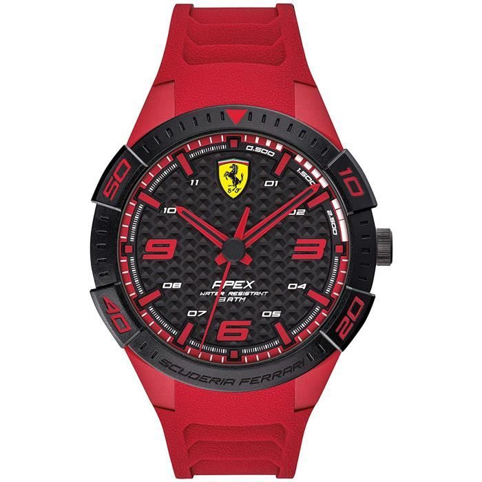Scuderia Ferrari Homme Analogique Quartz Montre avec Bracelet en Silicone 0830664 7660