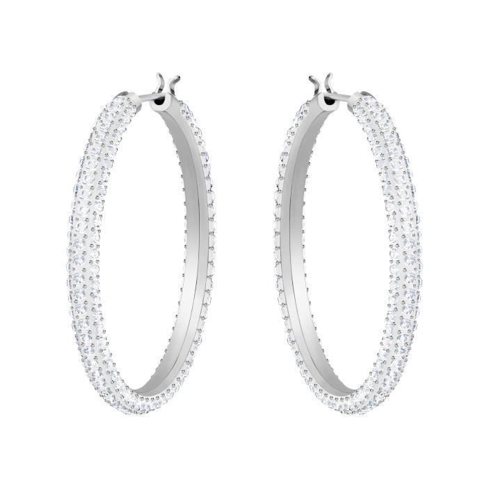 Swarovski - Créoles Femme - Métal Rhodié Cristal Blanc - 5389432