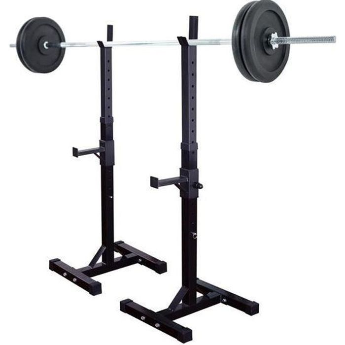 Rack de Rangement pour Haltères Capacité 150 kg - Cage de Squat Support de Squat Réglable