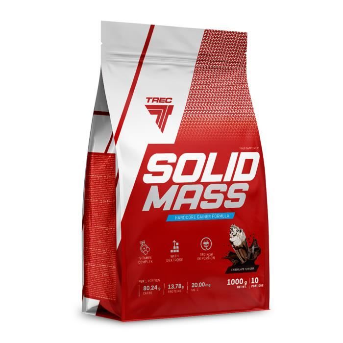 Solid Mass 1000 g VANILLE Formule Hardcore Gainer Proteines Glucides Vitamines