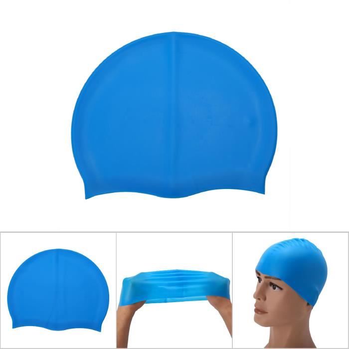VINGVO bonnet de bain en silicone Adulte enfant unisexe élastique silicone maillot de bain bonnet de bain bonnet de bain
