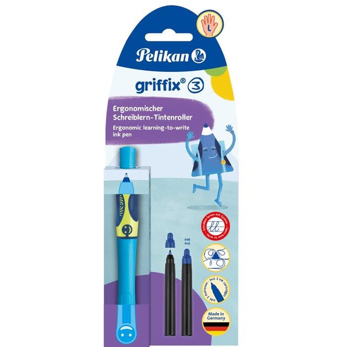 Stylo - parure de stylo - recharge Pelikan - 820479 - griffix(R) feutre fin Neon Fresh Blue pour gauchers