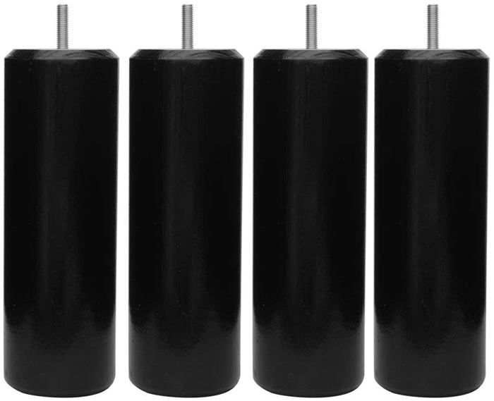 Pied de lit Margot Cylindre Lot de 4 Pieds de Sommier NoirHauteur 15 cm
