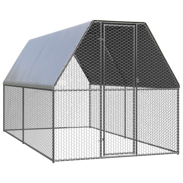 Comparer les prix de Poulailler d exterieur 2 x 4 x 2 m acier galvanise toit resistant a l eau