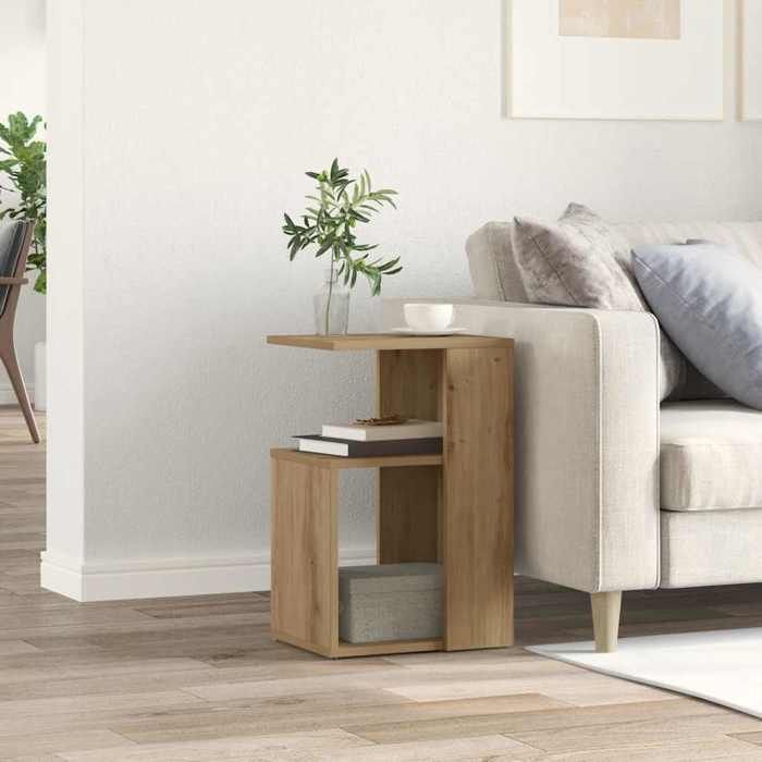 vidaXL Table dappoint chêne artisanal 36x30x56 cm bois dingénierie bout de canapé table de canapé table de salon table 856559