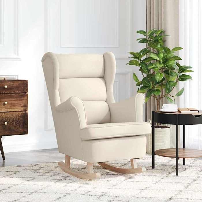vidaXL Chaise à bascule blanc 74x90x102 cm lin 4016931