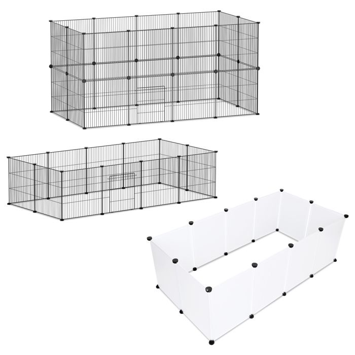 Comparer les prix de Clanmacy 12x Enclos pour Enclos modulable Parc pour petits animaux Petits Animaux Blanc ENCLOS - CHENIL