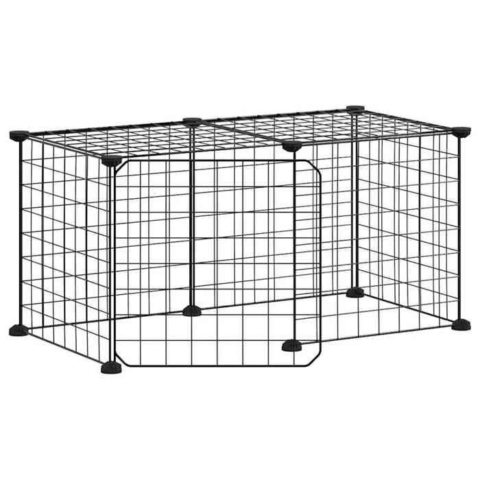 Meilleures Poulailler-Enclos-Cage animaux - de compagnie à 8 panneaux et porte Noir 35x35 cm SSD4858371