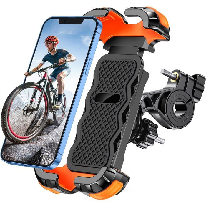 Support Téléphone Vélo/moto Soodyoow – 360° Rotation, Fixation Rapide, Protection Silicone – Compatible 4,5 à 7 Pouces, Guidon 18-42 Mm