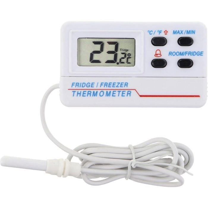 Comparer les prix de Thermomtre digital de rfrigrateur ou de conglateur - Avec alarme - Fonction max min - Cble de 12 m PZCC