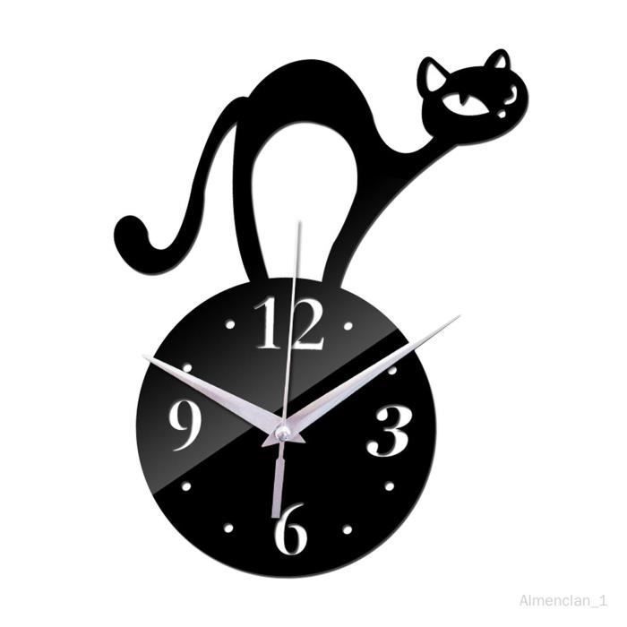 Brève Horloges Murales Miroir Petites Horloges Montres À À Piles Irrégulier Facile à Lire pour La Décoration Le multicolore HORLOGE