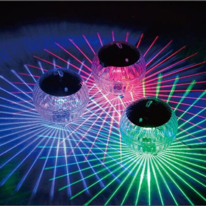 3pcs Lumiere Piscine Led Piscine Lumière flottante solaire lumière solaire de piscine de boule de changement de couleur lumière s