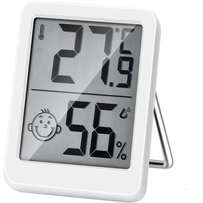Comparer les prix de Thermomètre numérique Haute Précision Digital Thermometre Hygrometre Interieur Indicateur D’Humidité Avec Grand éCran Et T