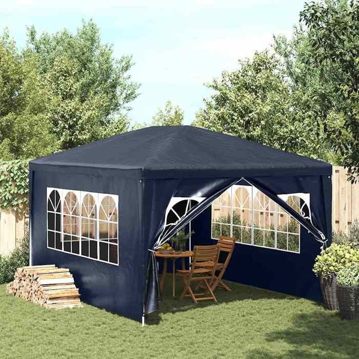 Tente de réception 3x4 m Bleu Tonnelle de jardin Tente de réception 3x4 m Bleu ABHT 7881028