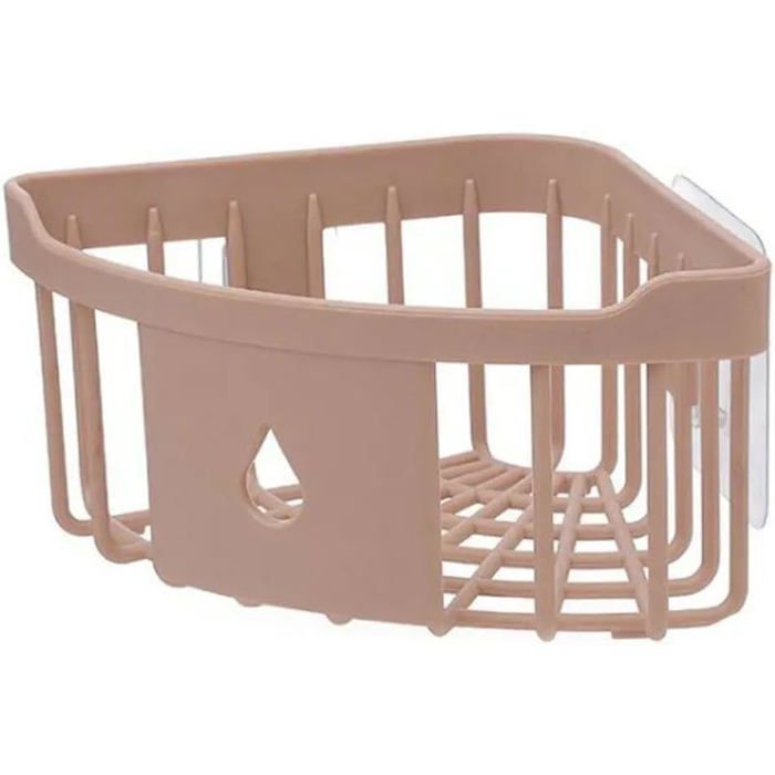 Lot de 2 étagères de douche roses avec 2 crochets adhésifs amovibles étanches pour salle de bain.