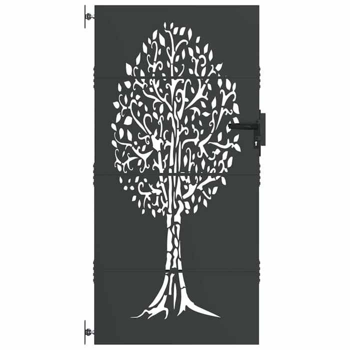 SALE 2026portail de clôture/porte dentrée pratique Noir - Porte de Jardin Noir 85 x 200 cm Acier peint par poudre 19.55 Kg8653654