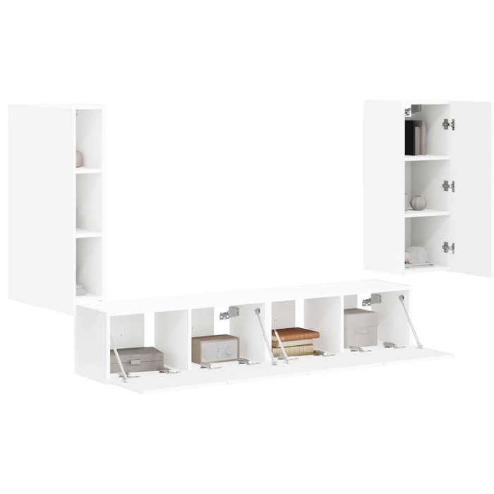 Promo 2026Jeu de meuble TV mural 4 pcs banc TV meuble hifi vidaxl TABLE TV Blanc - Bois dingénierie - M6003031