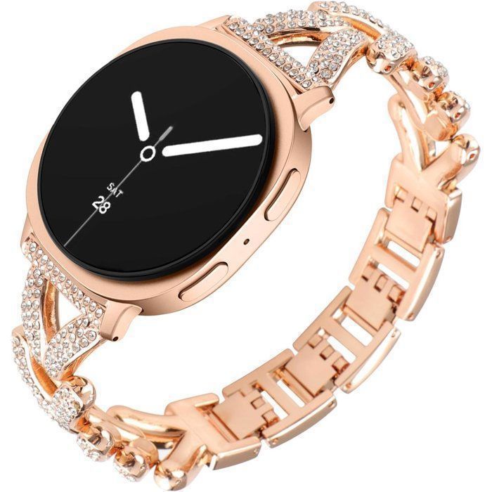 Stravo Bracelet montre femme acier inoxydable strass compatible Galaxy Watch 9/8 40/44 mm 8 Classic 46 mm – Or rose Stravo Bracelet montre femme acier inoxydable strass compatible Galaxy Watch 9/8 40/44 mm 8 Classic 46 mm – Or rose