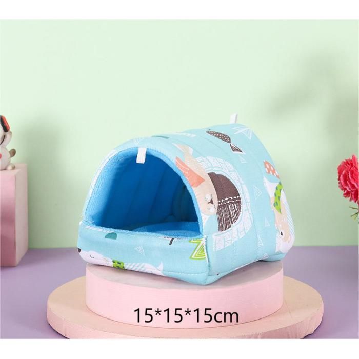 Maison dhiver pour hamster - Phoesky - 15x15x15 cm - Ciel bleu - Épaissie - Antidérapante - Respirante - Motif animal