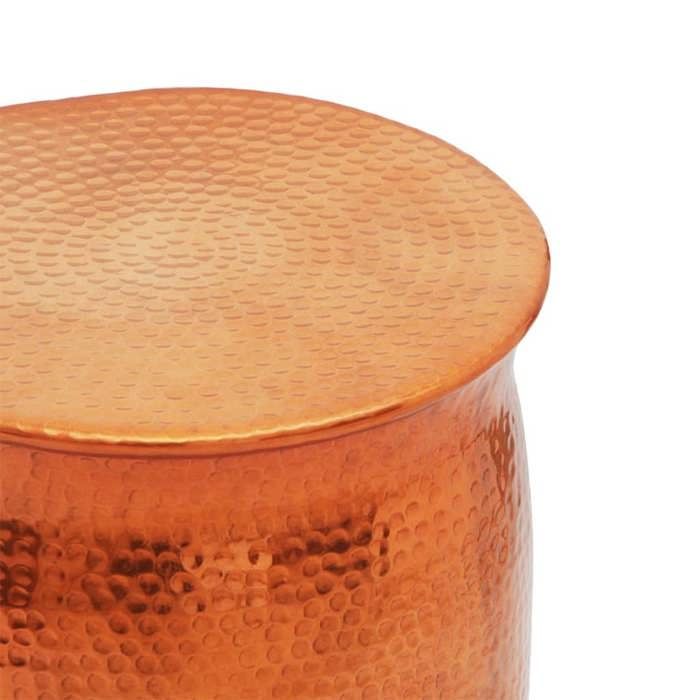 {Or}Table moderne - Table basse salon -/tabouret martelé en aluminium Couleur laiton/cuivre - Cadre robuste_6847