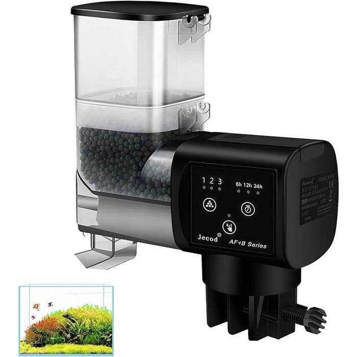 Distributeur automatique de nourriture pour aquarium : 250 ml Distributeur automatique de nourriture pour poisson réglable