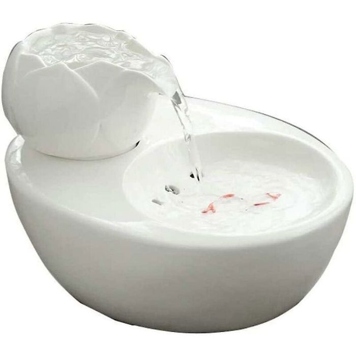 Fontaine à eau pour chat - Nosheir - Céramique haute qualité - Dimensions 19x14x75 cm - Capacité 13 litres