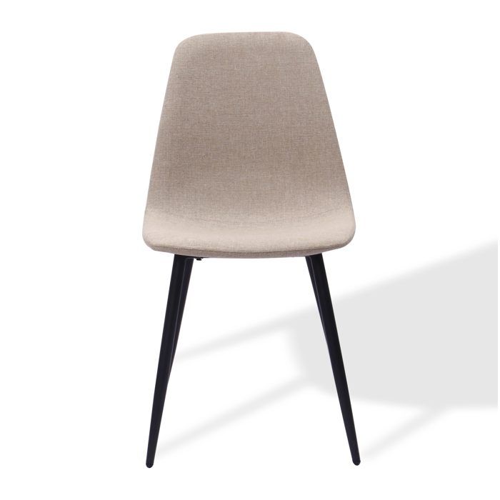 Chaise de salle à manger lot de 2 style scandinave minimaliste - ELVMI - tissu anti-taches métal beige clair 43 × 52 × 845 cm