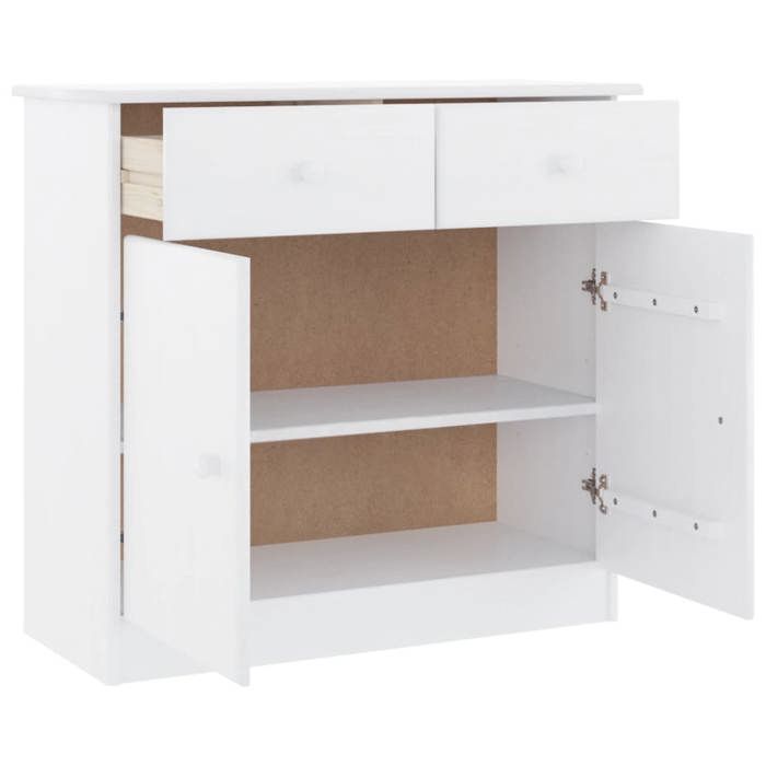 Blanc Commode Salon CHIC Buffet bas/Cabinet 1 PC ALTA blanc 77x35x73 cm bois massif de pin N12703