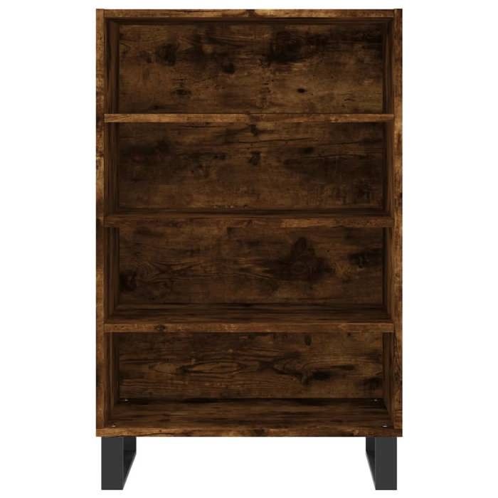 Brun Commode Salon CHIC Buffet haut/armoire latérale chêne fumé 57x35x90 cm bois dingénierie N11723
