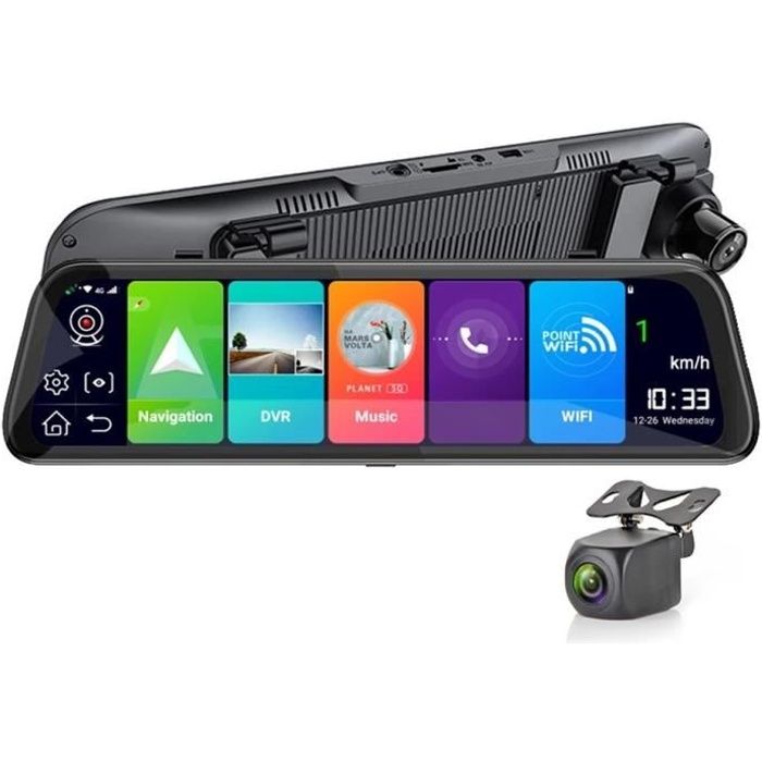 10"LCD voiture DVR Tactile Dash Rétroviseur 1080P FHD Caméra Enregistreur Vidéo 