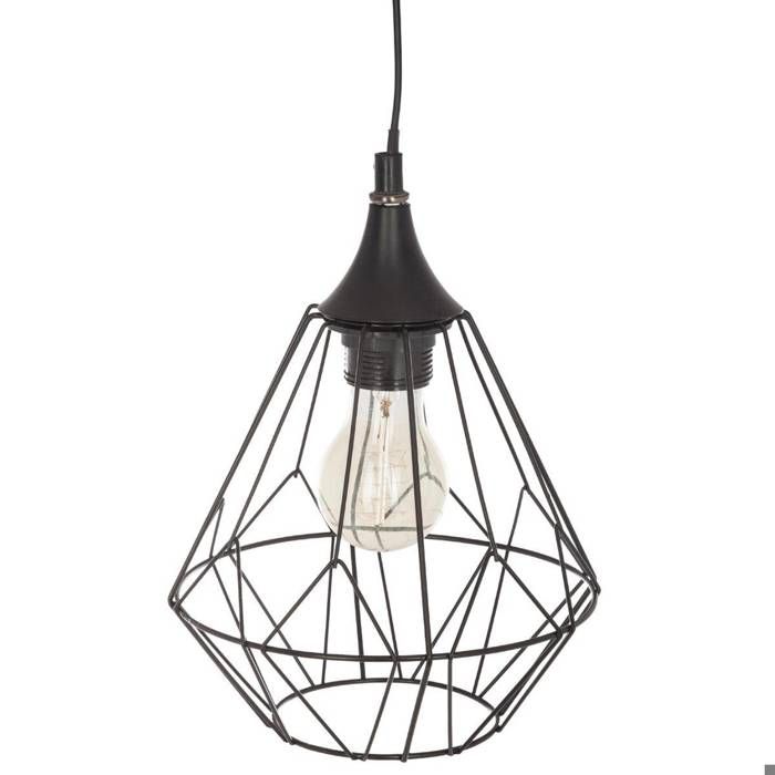 Suspension filaire Flave métal noir D19cm - Atmosphera Créateur dintérieur