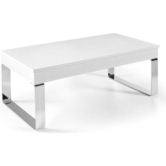 Table Basse Chrome Blanc Achat Vente Pas Cher