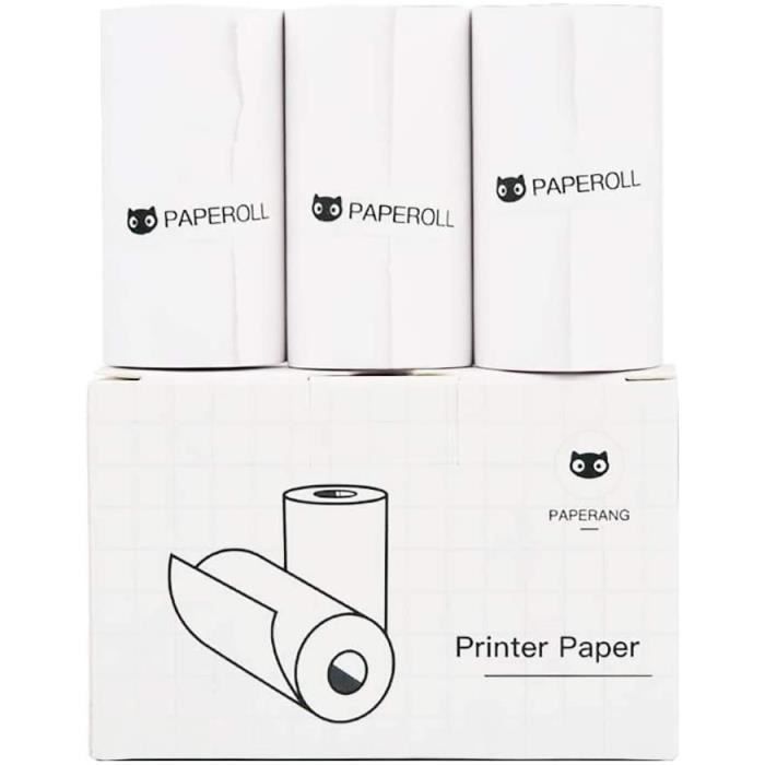 Papier D'imprimante Photo Bluetooth Sans Fil Portable en Blanc 3Rolls Papier Thermique pour Mini imprimante 