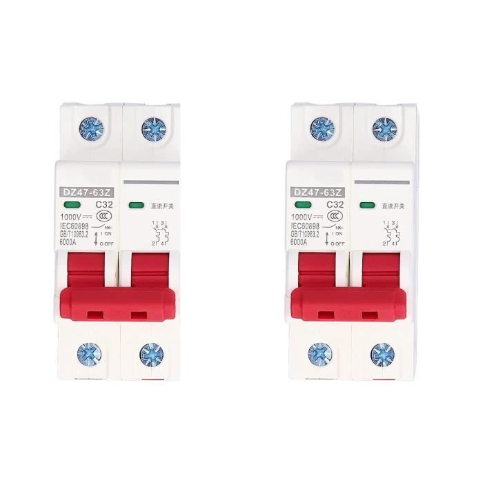 Disjoncteur 63A 4P 400V – Miniature Pour Rail DIN, Protection Contre Les Surcharges, Pour Installation électrique Maison, Solaire Ou Industriel
