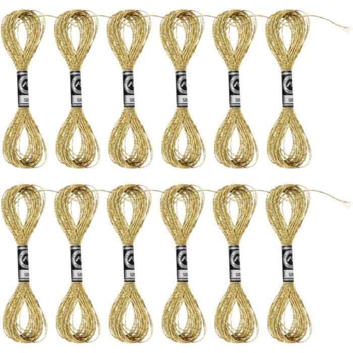 Fil à Broder Dégradé Métallique Brillant - Polyester Blanc Pour Loisirs Créatifs (Lot De 12 Fils) - 10